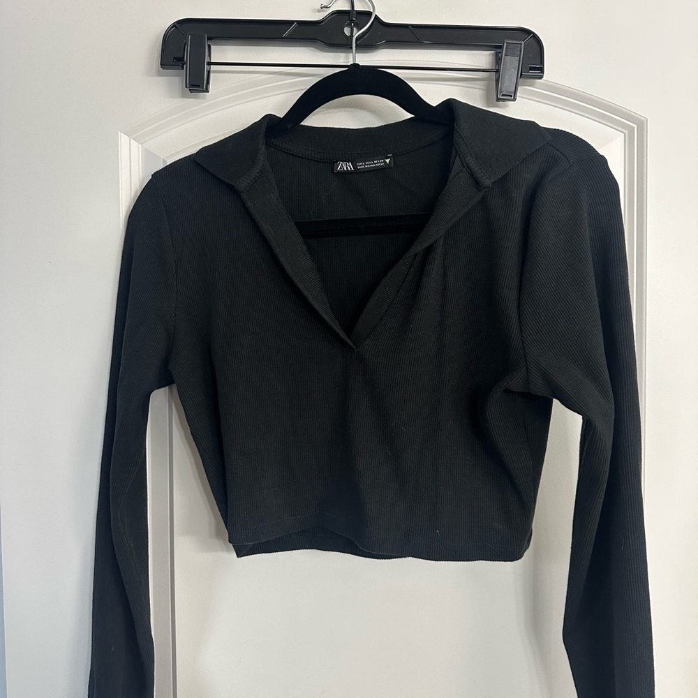 Zara Black Long Sleeve Women's Top L